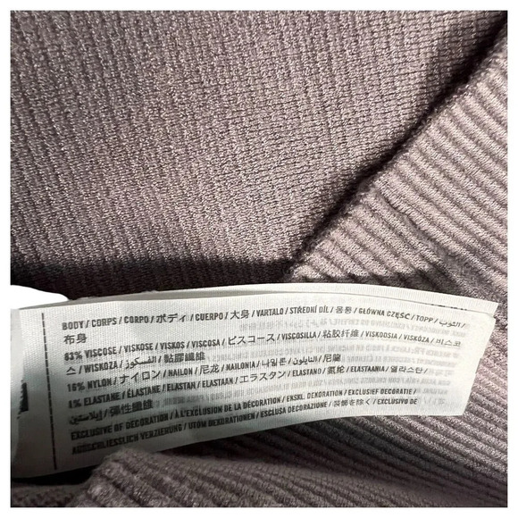 Abercrombie & Fitch Long Sleeve Sweetheart Heavy Sweater Ribbed Gray Size Large - Picture 6 of 7